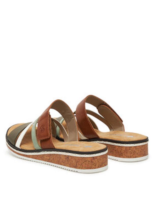 Rieker Klapki V3652-91 Brązowy. Kolor: brązowy. Materiał: materiał