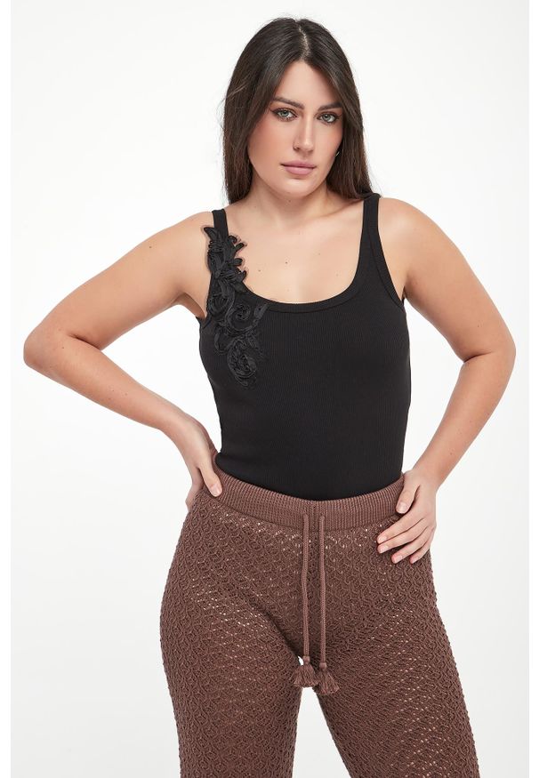 Ermanno Firenze - Top damski z haftem ERMANNO FIRENZE. Wzór: haft