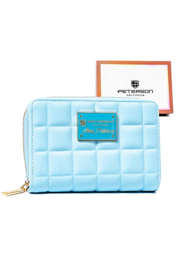 Portfel damski Peterson PTN PKK-02 błękitny. Kolor: niebieski. Materiał: skóra ekologiczna