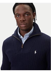 Polo Ralph Lauren Sweter 710974167001 Granatowy Regular Fit. Typ kołnierza: polo. Kolor: niebieski. Materiał: bawełna