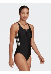 Adidas - adidas Strój kąpielowy Mid 3-Stripes Swimsuit HA5993 Czarny. Kolor: czarny. Materiał: syntetyk #1