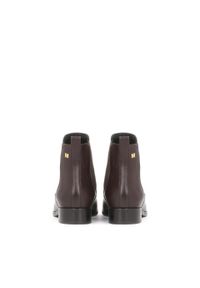 Kazar - Ciemnobrązowe skórzane sztyblety damskie. Kolor: brązowy. Materiał: skóra #7