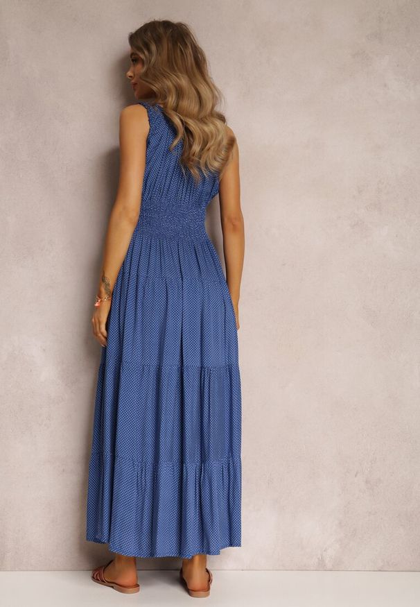 Renee - Niebieska Sukienka Kilroy. Kolor: niebieski. Długość rękawa: bez rękawów. Sezon: lato. Typ sukienki: rozkloszowane. Styl: boho. Długość: maxi