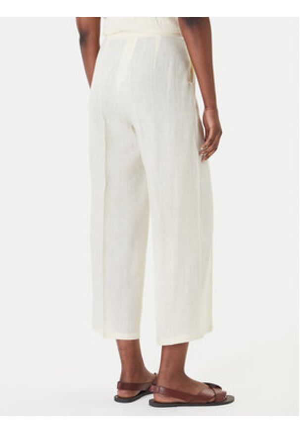 Marella Kuloty Clava 2615131182 Écru Regular Fit. Materiał: len
