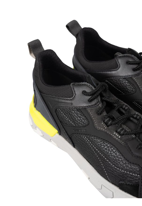 Geox Sneakersy "Grecale B" | U028ZB 04622 | Mężczyzna | Czarny, Grafitowy. Kolor: czarny, szary, wielokolorowy. Materiał: tkanina, skóra. Wzór: aplikacja