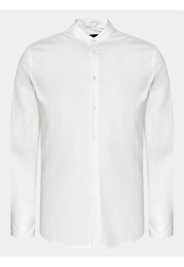 Sisley Koszula 5CNXSQ032 Biały Slim Fit. Kolor: biały. Materiał: bawełna