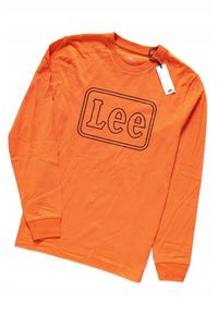 Lee - LEE BOX LS MĘSKI LONGSLEEVE KOSZULKA DŁUGI RĘKAW SIGN ORANGE L60FREME. Długość rękawa: długi rękaw. Długość: długie