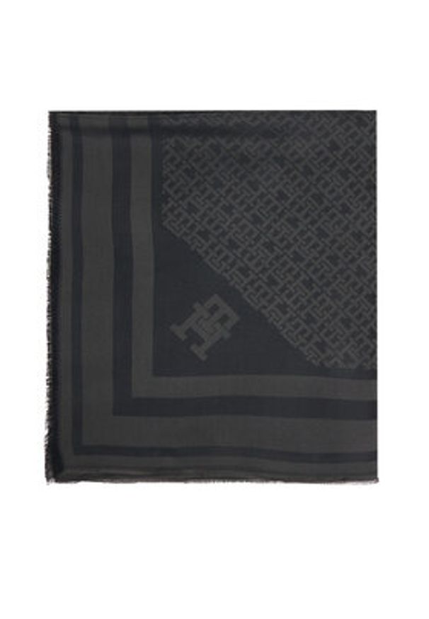 TOMMY HILFIGER - Tommy Hilfiger Szal Th Monogram Scarf AW0AW18273 Czarny. Kolor: czarny. Materiał: materiał