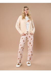 Sinsay - Ażurowy sweter - kremowy. Kolor: kremowy. Wzór: ażurowy #1