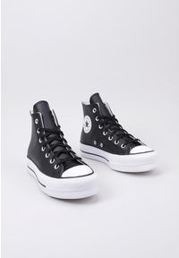 Buty na platformie Converse Chuck Taylor All Star Lift, Kobiety. Kolor: czarny. Materiał: tkanina, skóra. Obcas: na platformie