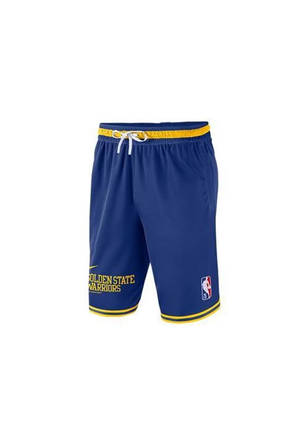 Spodnie koszykarskie męskie Nike Nba Golden State Warriors. Kolor: niebieski. Długość: krótkie. Sport: bieganie