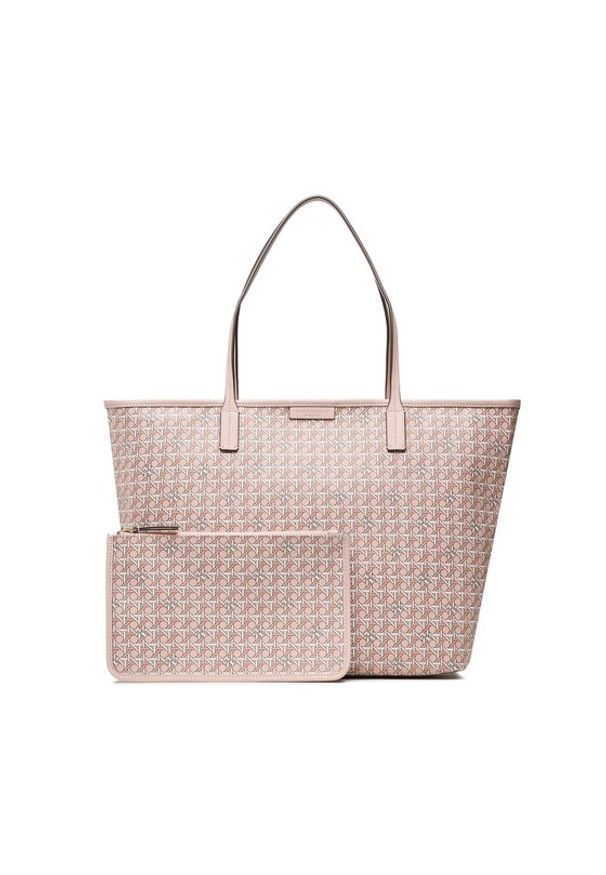 Tory Burch Torebka Basketweave Tote 145634 Różowy. Kolor: różowy. Materiał: skórzane