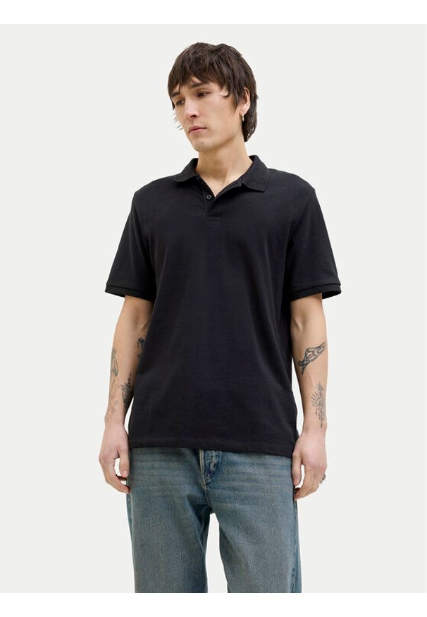 Jack & Jones - Jack&Jones Polo Kane 12270150 Czarny Regular Fit. Typ kołnierza: polo. Kolor: czarny. Materiał: bawełna