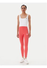 Adidas - adidas Legginsy Essentials 3-Stripes KE4389 Koralowy Slim Fit. Kolor: pomarańczowy. Materiał: bawełna #5