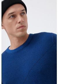 PRODUKT by Jack & Jones - Produkt by Jack & Jones - Sweter. Okazja: na co dzień. Kolor: niebieski. Materiał: materiał. Długość rękawa: długi rękaw. Długość: długie. Wzór: ze splotem. Styl: casual