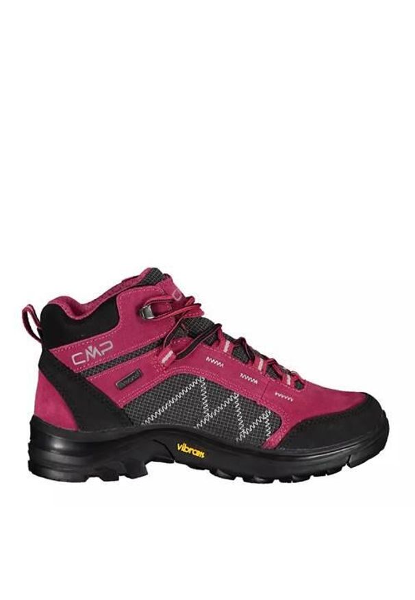 Buty do chodzenia damskie CMP Kids Thiamat Mid 2.0. Wysokość cholewki: za kostkę. Zapięcie: sznurówki. Kolor: wielokolorowy, różowy. Materiał: guma, skóra, tkanina. Szerokość cholewki: normalna. Sport: turystyka piesza