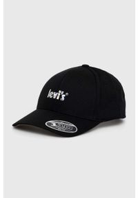Levi's® - Levi's czapka z daszkiem kolor czarny z nadrukiem. Kolor: czarny. Wzór: nadruk. Styl: biznesowy #1