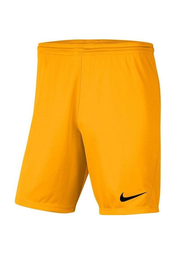 Spodenki dla dzieci Nike Dry Park III NB K ciemnożółte BV6865 739. Kolor: żółty. Styl: sportowy