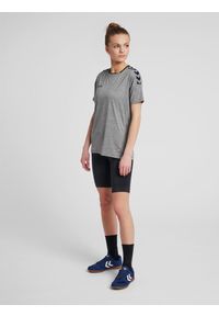 Hummel KOSZULKA DAMSKA T-shirt hmlAUTHENTIC POLY JERSEY WOMAN. Kolor: szary. Materiał: jersey. Sport: taniec, joga i pilates