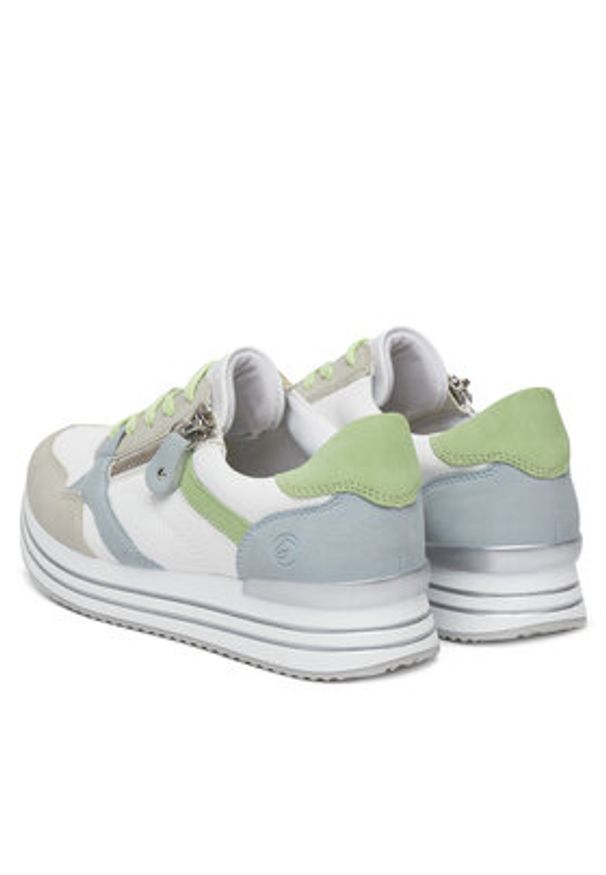 Remonte Sneakersy D1323-84 Biały. Kolor: biały. Materiał: skóra