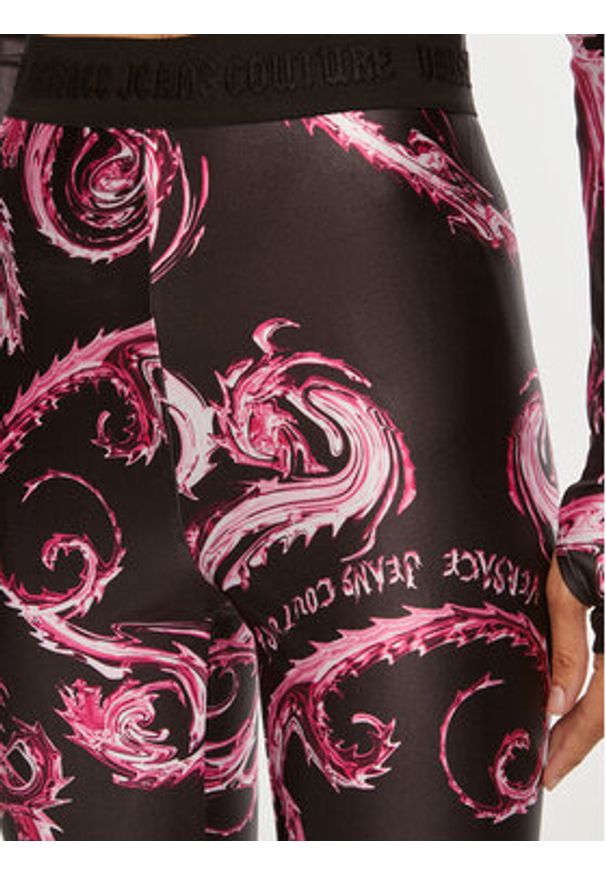 Versace Jeans Couture Legginsy 77HAC101 JS360 Czarny Slim Fit. Kolor: czarny. Materiał: syntetyk