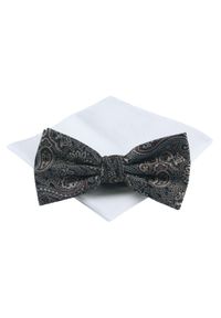Mucha Męska z Poszetką - Chattier - Odcienie Beżu. Wzór Orientalny. Kolor: wielokolorowy, beżowy, brązowy. Styl: sportowy, elegancki