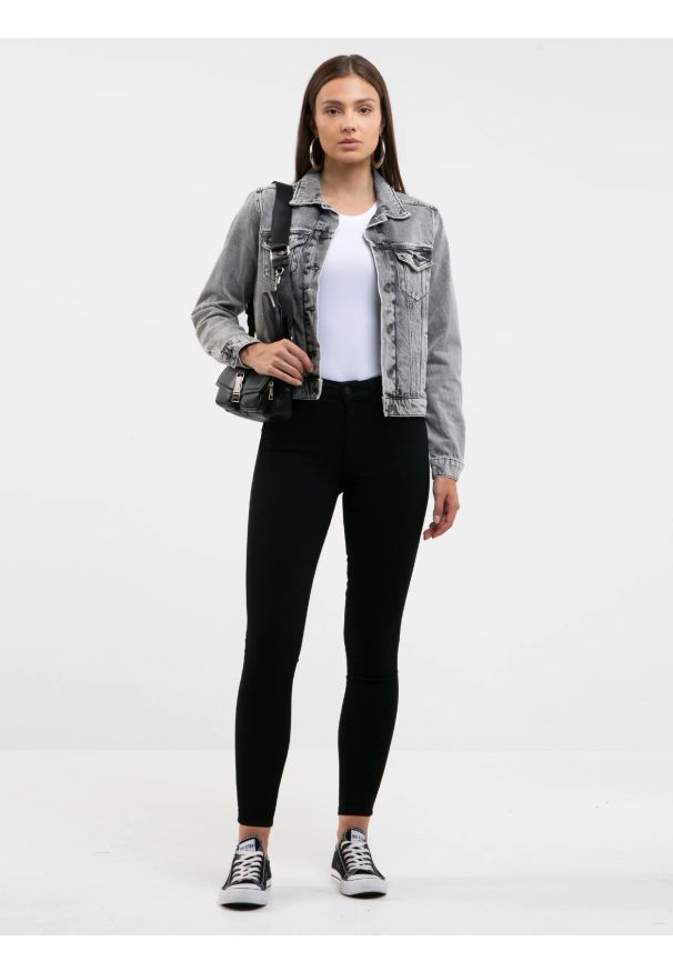 Big-Star - Jeansy damskie push up z wysokim stanem czarne Melinda High Waist 915. Stan: podwyższony. Kolor: czarny. Styl: sportowy, rockowy