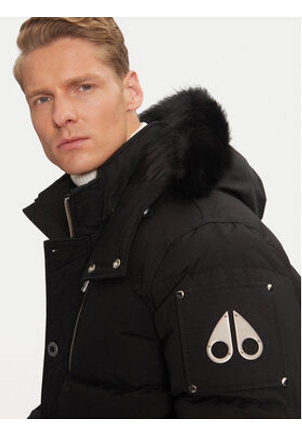 Moose Knuckles Kurtka puchowa Original 3Q Neoshear M32MJ128SX Czarny Slim Fit. Kolor: czarny. Materiał: bawełna