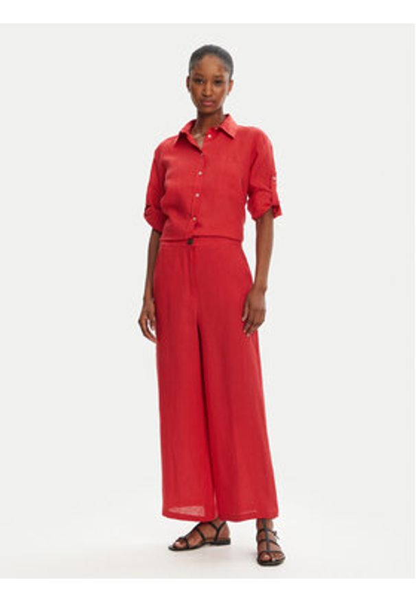 Marella Kuloty Silvana 2515131022 Czerwony Regular Fit. Kolor: czerwony. Materiał: len