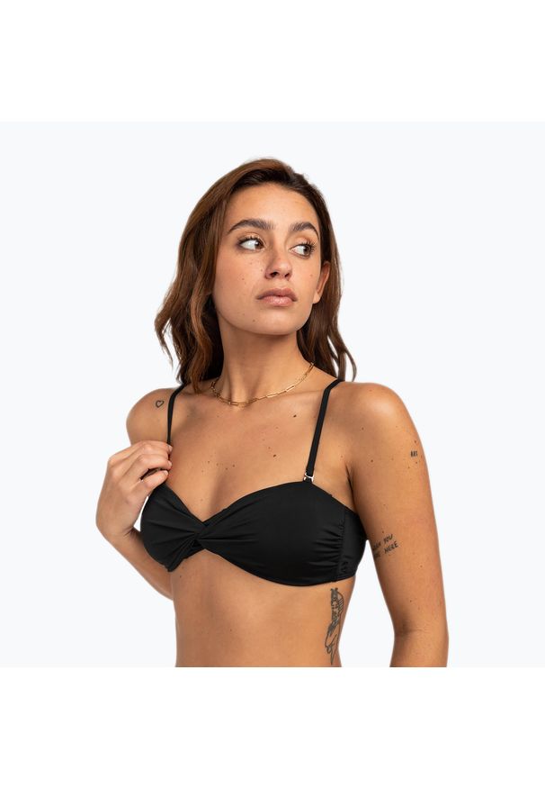 Góra od stroju kąpielowego Billabong Sol Searcher Drapped Bandeau. Kolor: czarny