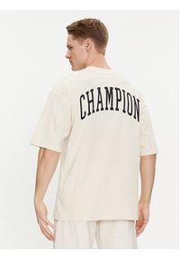 Champion T-Shirt 219855 Beżowy Custom Fit. Kolor: beżowy. Materiał: bawełna