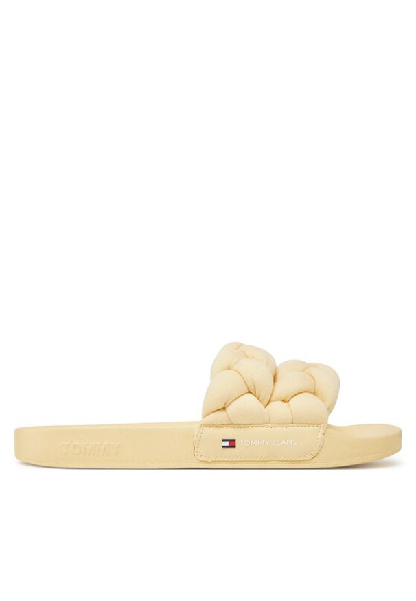 Tommy Jeans Klapki Tjw Braided Slide EN0EN02764 Żółty. Kolor: żółty. Materiał: materiał