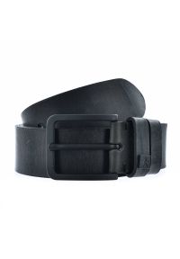 Big Star Accessories - Czarny Skórzany Pasek Męski Big Star. Kolor: czarny. Materiał: skóra. Wzór: aplikacja. Styl: klasyczny, casual, elegancki #1