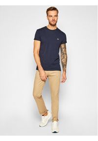 Lacoste T-Shirt TH2038 Granatowy Regular Fit. Kolor: niebieski. Materiał: bawełna