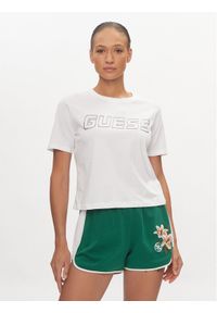 Guess T-Shirt Kiara V4GI18 I3Z14 Biały Boxy Fit. Kolor: biały. Materiał: bawełna