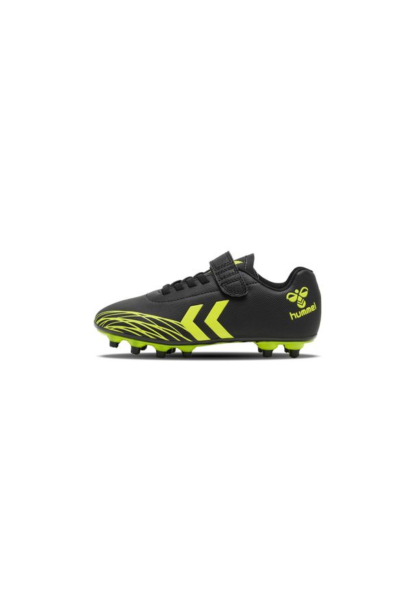 Dziecięce buty piłkarskie Hummel Top Star FG. Kolor: czarny, wielokolorowy, żółty. Materiał: syntetyk, skóra. Szerokość cholewki: normalna. Sport: piłka nożna