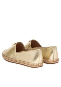 TOMMY HILFIGER - Tommy Hilfiger Espadryle Th Logo Gold Espadrille FW0FW09473 Złoty. Kolor: złoty. Materiał: skóra #3