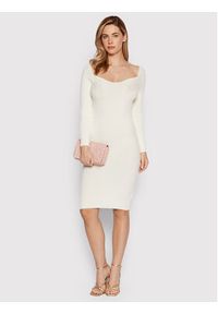 Rinascimento Sukienka dzianinowa CFM0010711003 Biały Slim Fit. Kolor: biały. Materiał: wiskoza