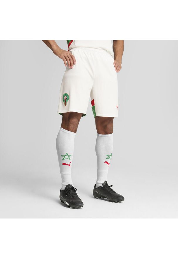 Puma - Męskie szorty Maroko 2025 PUMA White Fast Green Red. Kolor: czerwony, zielony, biały, wielokolorowy. Sport: piłka nożna
