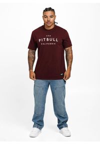 PITBULL - Koszulka bawełniana sportowa t-shirt dla dorosłych Garment Washed USA Cal. Kolor: brązowy, wielokolorowy, czerwony, biały. Materiał: bawełna