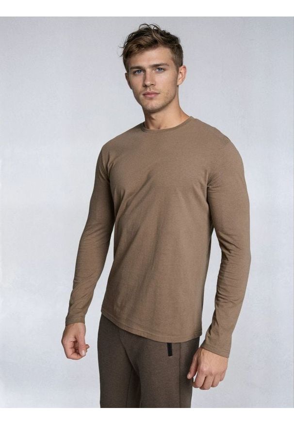 Sinsay - Bawełniana koszulka basic - brązowy. Kolor: brązowy. Materiał: bawełna