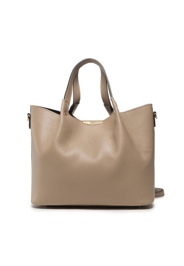 Creole Torebka K11251 Beżowy. Kolor: beżowy. Materiał: skórzane