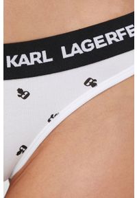 Karl Lagerfeld stringi kolor biały. Kolor: biały