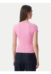 Tommy Jeans T-Shirt Badge DW0DW17881 Różowy jasny Slim Fit. Kolor: różowy. Materiał: bawełna #4