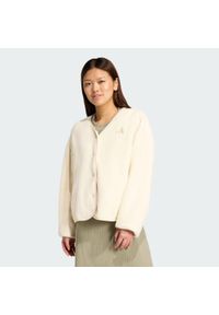 Adidas - Kardigan Future Icons 3-Stripes Fleece. Kolor: biały. Materiał: dresówka, polar. Sport: fitness #1