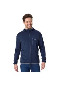 WOOLONA - Męska Bluza z Kapturem z 100% Wełny Merino - Maestro/Woolona. Typ kołnierza: kaptur. Kolor: niebieski. Materiał: wełna #1