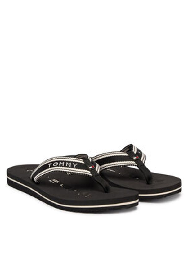 TOMMY HILFIGER - Tommy Hilfiger Japonki Th Webbing Summer Sandal FW0FW09193 Czarny. Kolor: czarny. Materiał: materiał