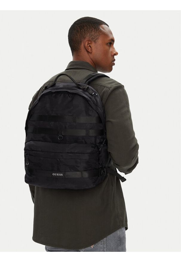 Guess Plecak HMASNC P5375 Czarny. Kolor: czarny. Materiał: materiał