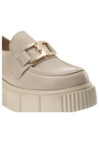 Beżowe Półbuty Armodo Modne Obuwie Damskie. Okazja: na co dzień. Zapięcie: klamry. Kolor: beżowy. Materiał: skóra. Styl: casual, klasyczny, elegancki #3