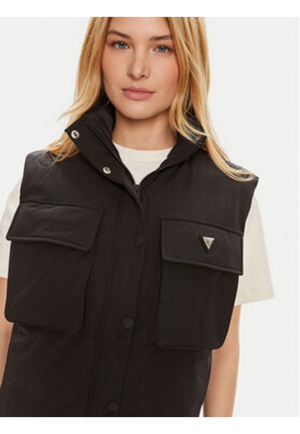 Guess Bezrękawnik Aurelie V4YL00 WG982 Czarny Regular Fit. Kolor: czarny. Materiał: syntetyk. Długość rękawa: bez rękawów